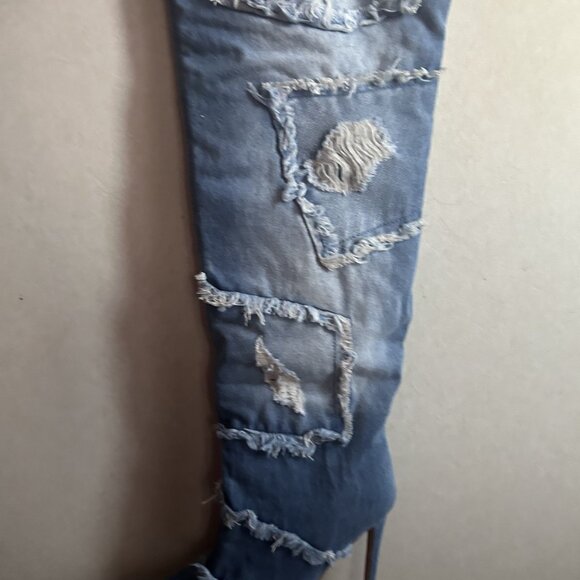 Denim Thigh High Boots...Size 8 - Picture 3 of 4